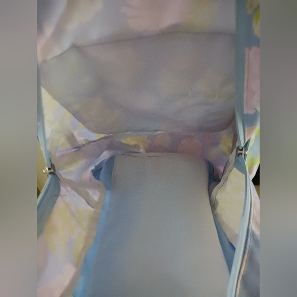 JanSport Cross Town backpack Floral Periwinkle Blue Pre-owned - Picture 6 of 8